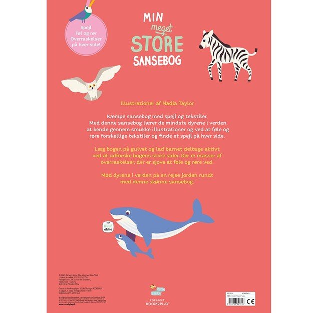 Room2Play - Giant Book of Senses - Animals of the World (Danish) - (R2P1536)