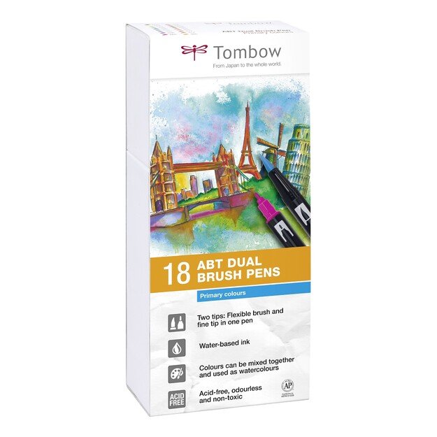 Tombow - 18 ABT Dual Brush Pen - Primary