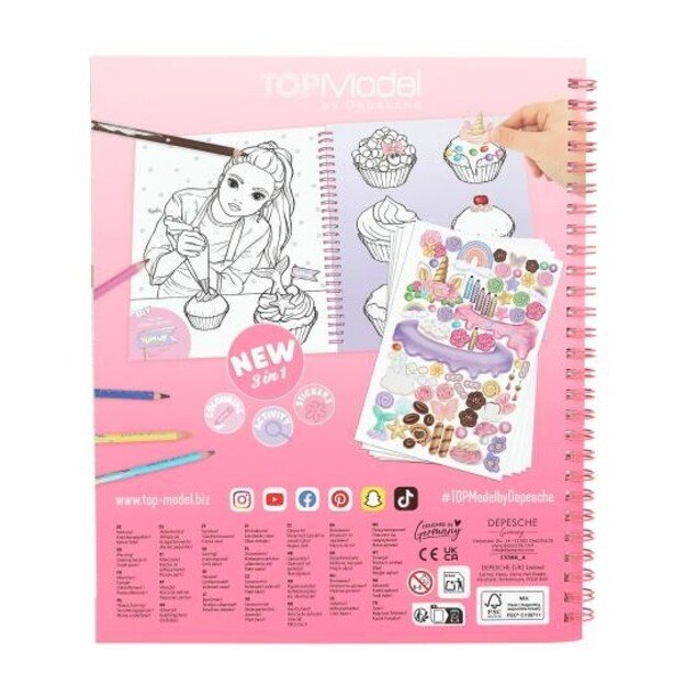 TOPModel - Cake & Bake Colouring  Book With Sequins ( 0413386 )