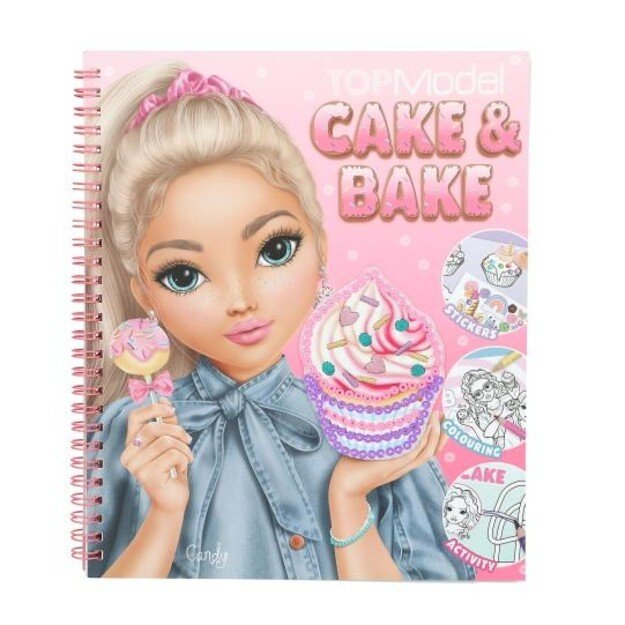 TOPModel - Cake & Bake Colouring  Book With Sequins ( 0413386 )