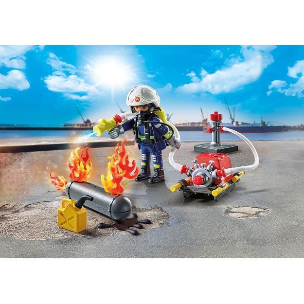 Playmobil - Firefighter with Water Pump (71826)