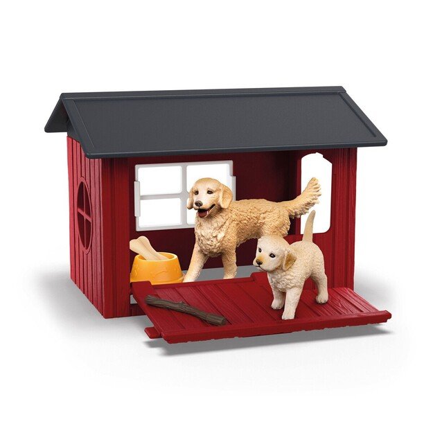 Schleich - Dog kennel with 2 golden retrievers - (42722)