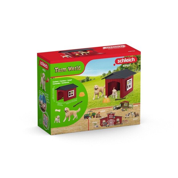 Schleich - Dog kennel with 2 golden retrievers - (42722)