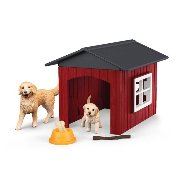 Schleich - Dog kennel with 2 golden retrievers - (42722)