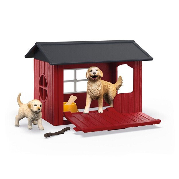 Schleich - Dog kennel with 2 golden retrievers - (42722)