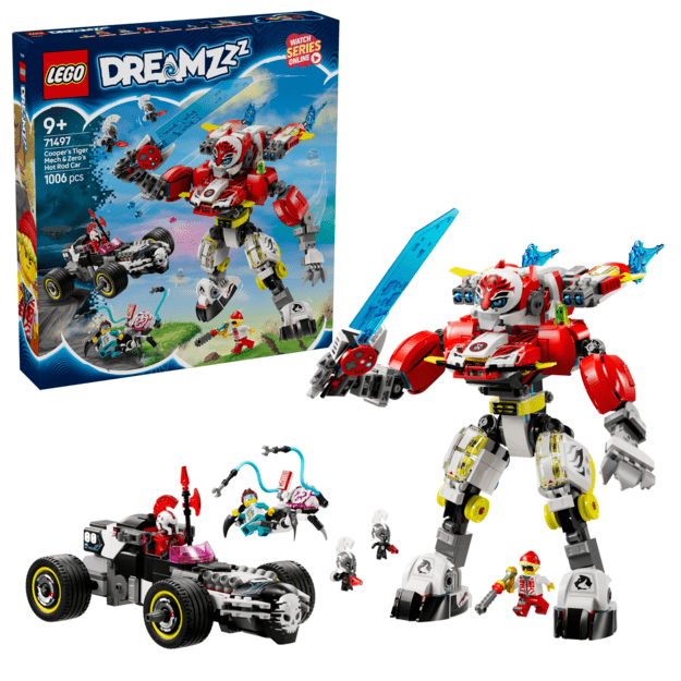 LEGO - DREAMZzz - Cooper's Tiger Mech & Zero's Hot Rod Car (71497)