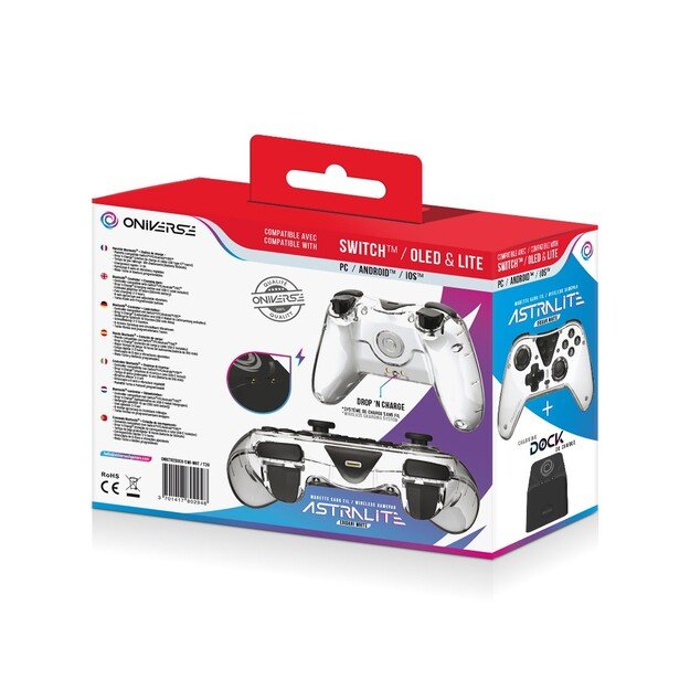 Nintendo Switch Oniverse Astralite Controller Wireless Smoked White inkl. Charging Station