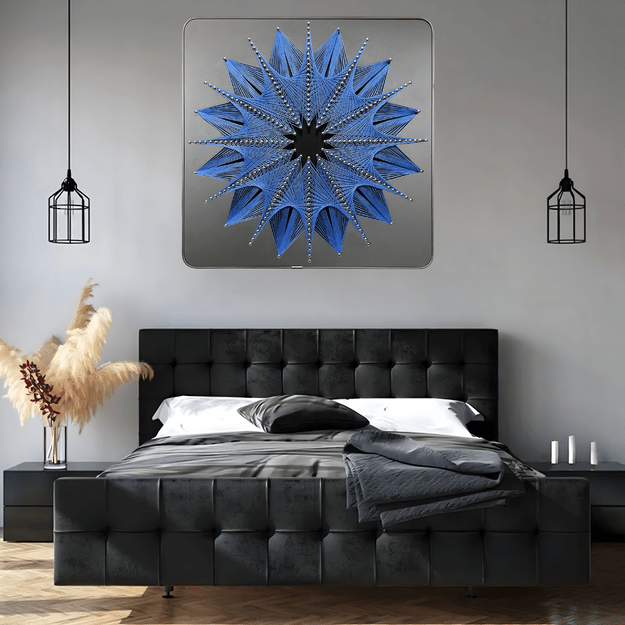 Virvelių meno kūrybinis rinkinys, paveikslų rėmelis iš pintų siūlų, 40x40 cm 1 Virvelių meno kūrybinis rinkinys, paveikslų rėmelis iš pintų siūlų, 40x40 cm 1