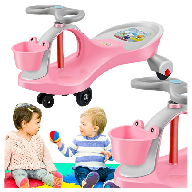 Vaikams skirta važiuojamoji sūpuoklė su sūpynėmis ir stūmiku