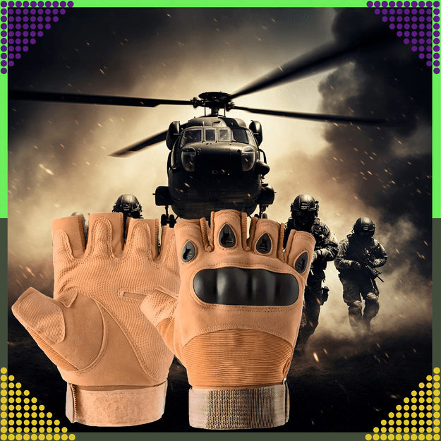 Rękawice Taktyczne Bojowe Survival na Motor Robocze bez Palców Militarne XL  8