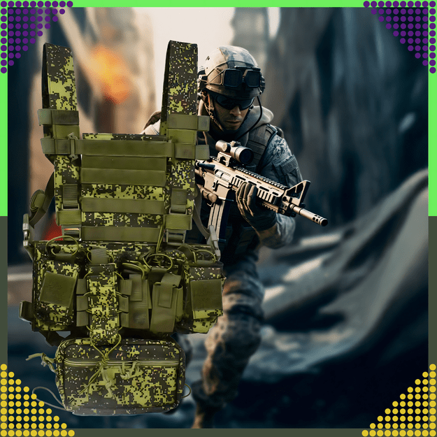Kamizelka Taktyczna Wosjkowa Ochronna Molle Lekka Airsoft Zasobnik Asg 27