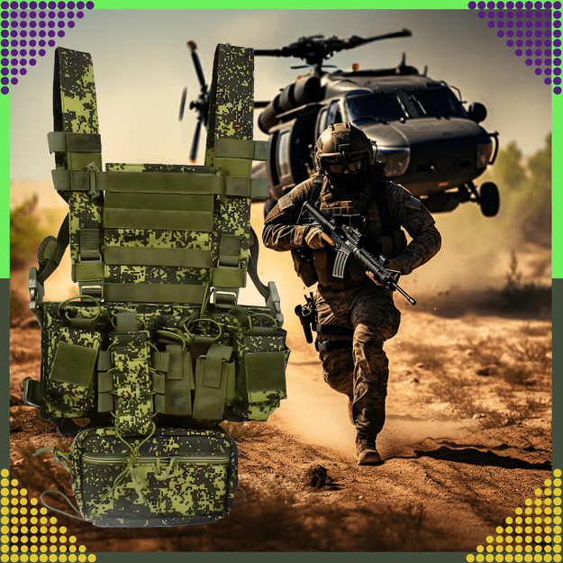 Kamizelka Taktyczna Wosjkowa Ochronna Molle Lekka Airsoft Zasobnik Asg 25