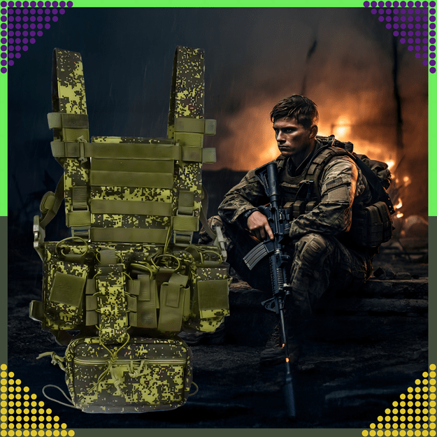 Kamizelka Taktyczna Wosjkowa Ochronna Molle Lekka Airsoft Zasobnik Asg 24