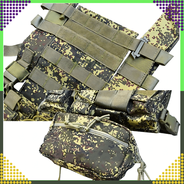 Kamizelka Taktyczna Wosjkowa Ochronna Molle Lekka Airsoft Zasobnik Asg 21