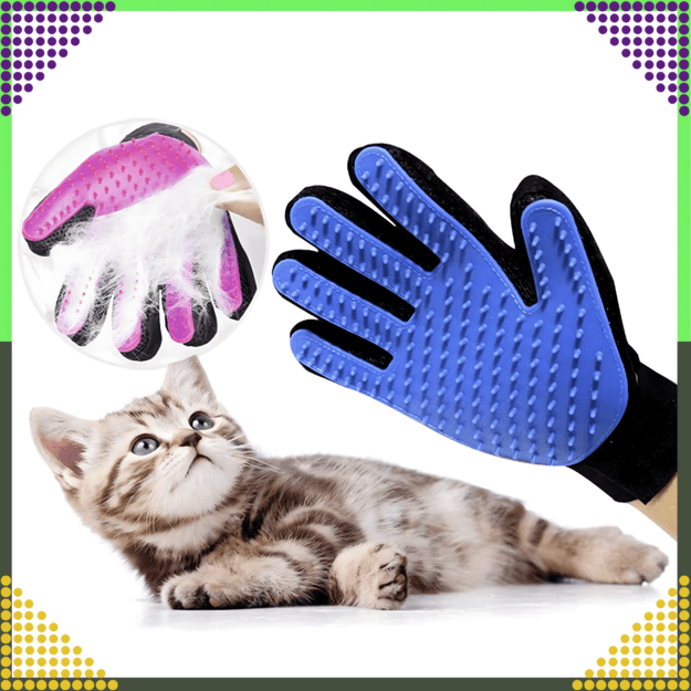 Pirštinis šepetys šunims ir katėms šukuoti, draskyti, plovimui, masažui