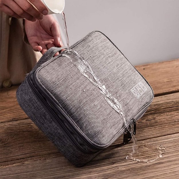 DUŻY ORGANIZER PODRÓŻNY ETUI TORBA NA KABLE ŁADOWARKI USB AKCESORIA UCHWYT  1