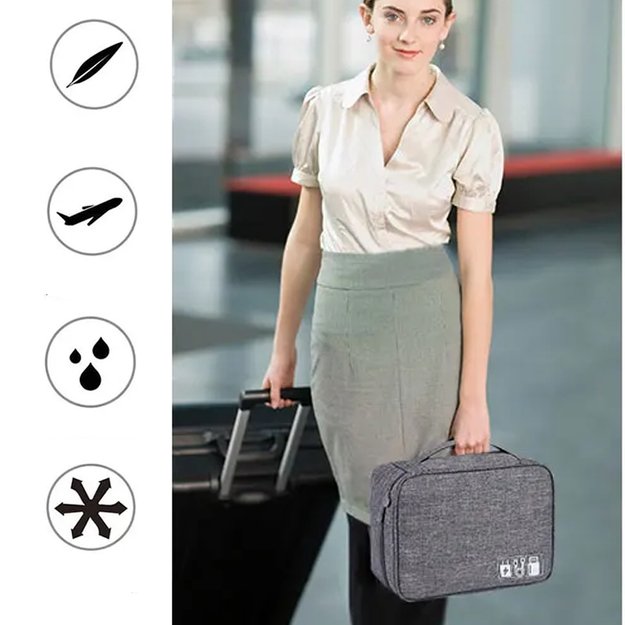 DUŻY ORGANIZER PODRÓŻNY ETUI TORBA NA KABLE ŁADOWARKI USB AKCESORIA UCHWYT  28