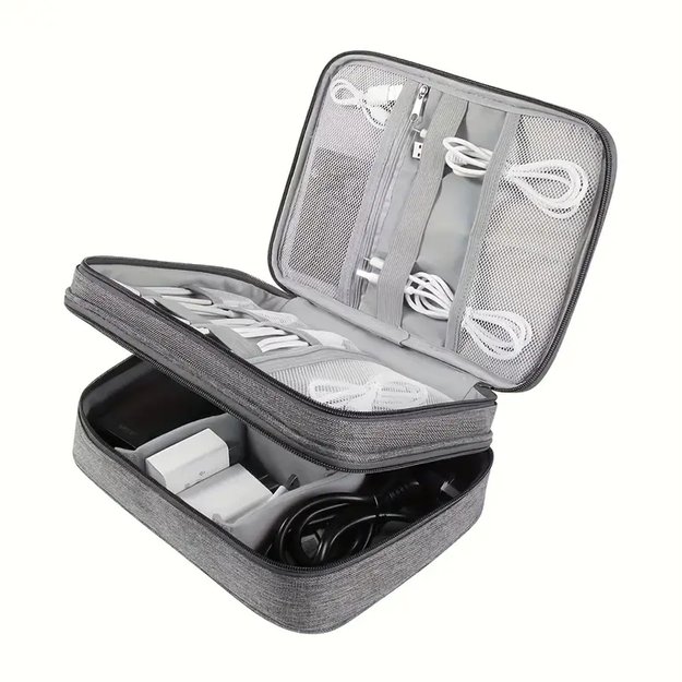 DUŻY ORGANIZER PODRÓŻNY ETUI TORBA NA KABLE ŁADOWARKI USB AKCESORIA UCHWYT  21