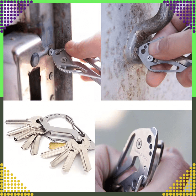 Brelok Breloczek Karabińczyk do Kluczy Wielofunkcyjny Survival Multi-Tool 9