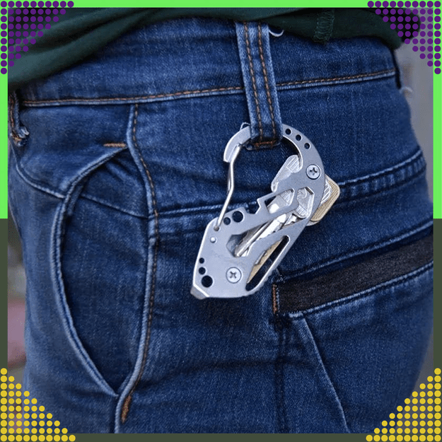 Brelok Breloczek Karabińczyk do Kluczy Wielofunkcyjny Survival Multi-Tool 12