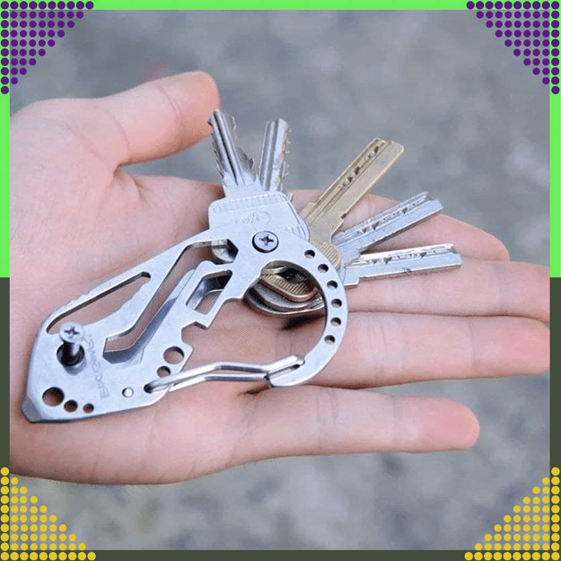 Brelok Breloczek Karabińczyk do Kluczy Wielofunkcyjny Survival Multi-Tool 14