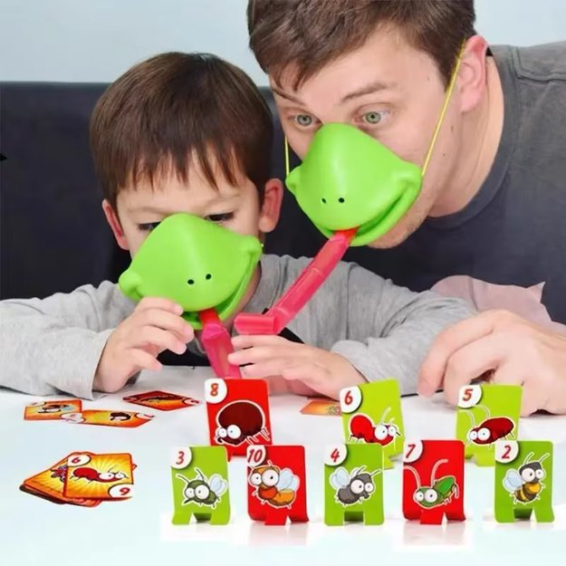 ĮGŪDŽIŲ ŽAIDIMAS GREITAS LIEŽUVIS VARLĖ GAUDYMAS VABZDŽIAI VARLĖ RINKINYS 4 ŽAIDĖJAMS 13