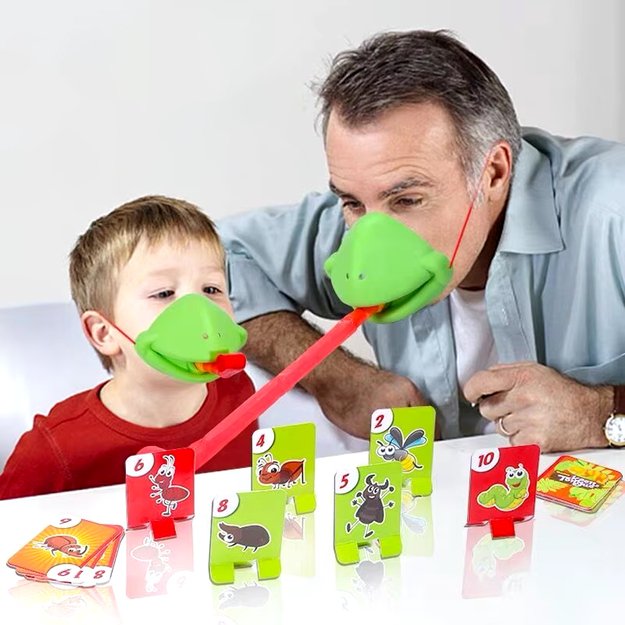 ĮGŪDŽIŲ ŽAIDIMAS GREITAS LIEŽUVIS VARLĖ GAUDYMAS VABZDŽIAI VARLĖ RINKINYS 4 ŽAIDĖJAMS 2