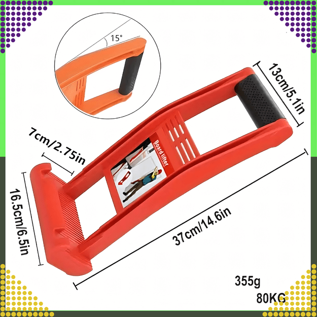 Uchwyt do Noszenia Przenoszenia Transportu Płyt Wiórowych GK G-K Gips 80 kg 24