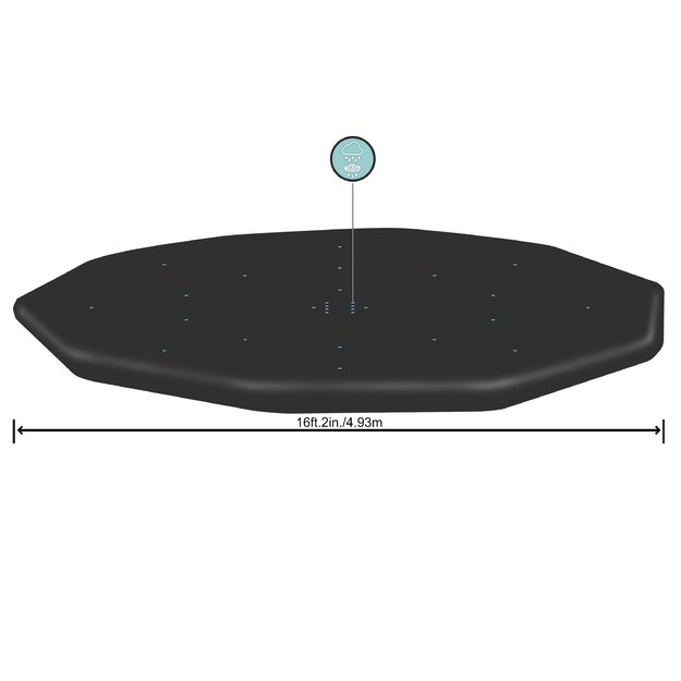 Bestway 58249 PVC Pool Protective Cover Ø 488 cm Black