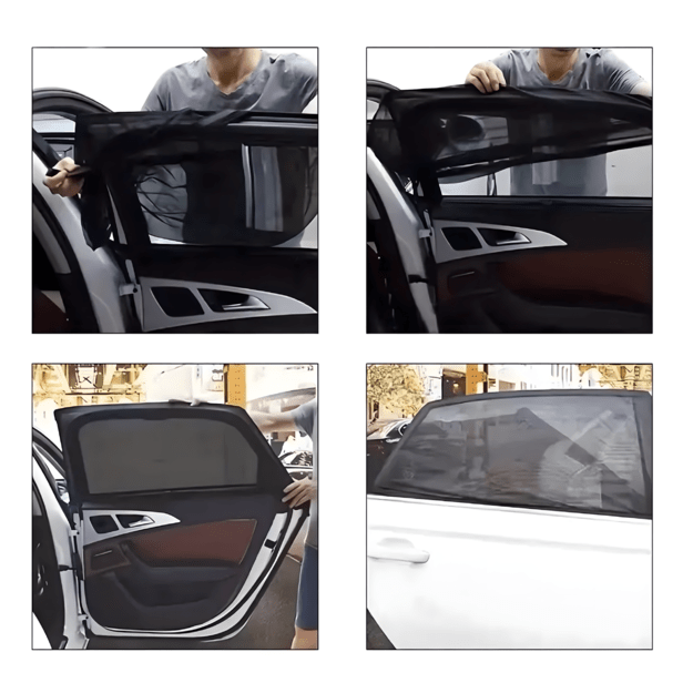 4 x Roller Blind Sunshade Mosquito Net for Car Window Curtains 4 x Roller Blind Sunshade Mosquito Net for Car Window Curtains