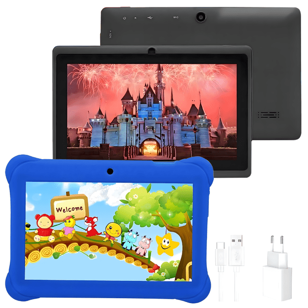 Tablet Edukacyjny 7  dla Dzieci do Nauki Zabawy Gier Bajek Android WiFi Etui