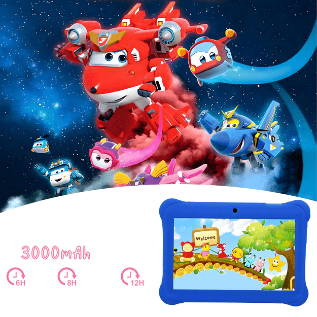 Tablet Edukacyjny 7  dla Dzieci do Nauki Zabawy Gier Bajek Android WiFi Etui 10