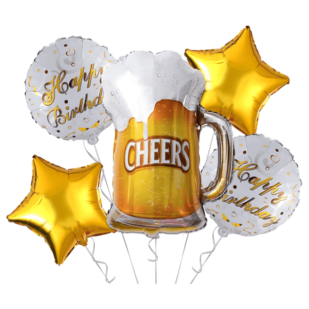 Birthday Balloon Set for Party Beer Mug Cheers Birthday Gift