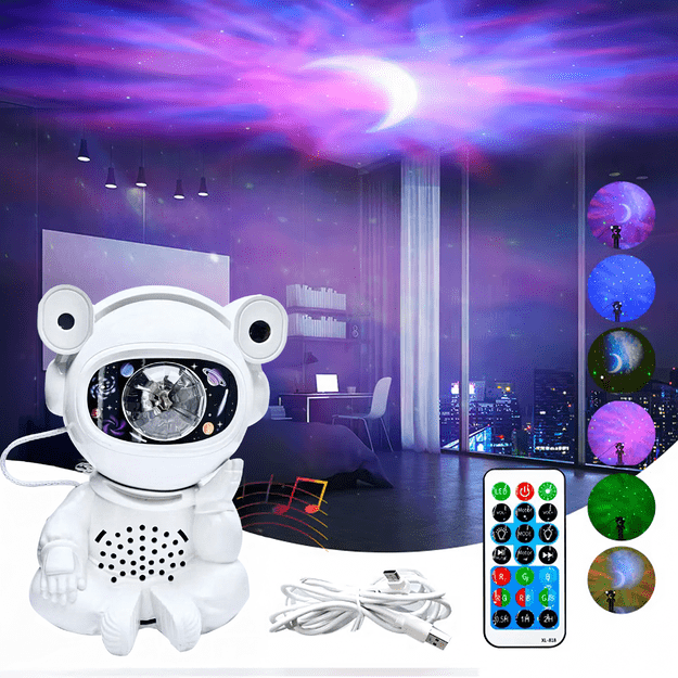 Projektor Gwiazd Astonauta Lampka Nocna Rzutnik dla Dzieci Kosmos Pilot USB 21
