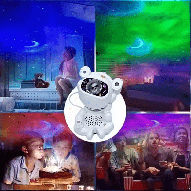 Projektor Gwiazd Astonauta Lampka Nocna Rzutnik dla Dzieci Kosmos Pilot USB 25