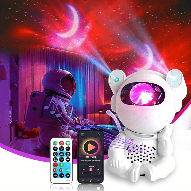 Projektor Gwiazd Astonauta Lampka Nocna Rzutnik dla Dzieci Kosmos Pilot USB 29