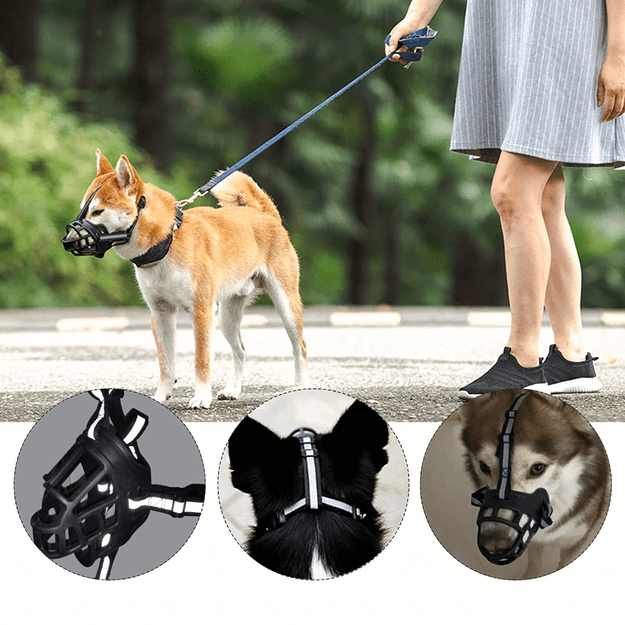 Kaganiec Fizjologiczny dla Psa Gumowy Regulowany Odblaskowy Miękki 31-35 cm 8