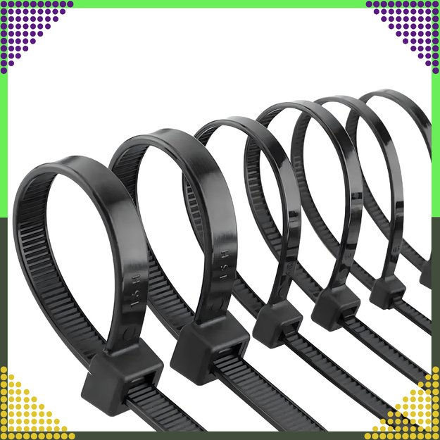 800 x  Opaski Zaciskowe Mocne Obejmy Trytytki Trytki Czarne 4x100mm 50 SZT 25