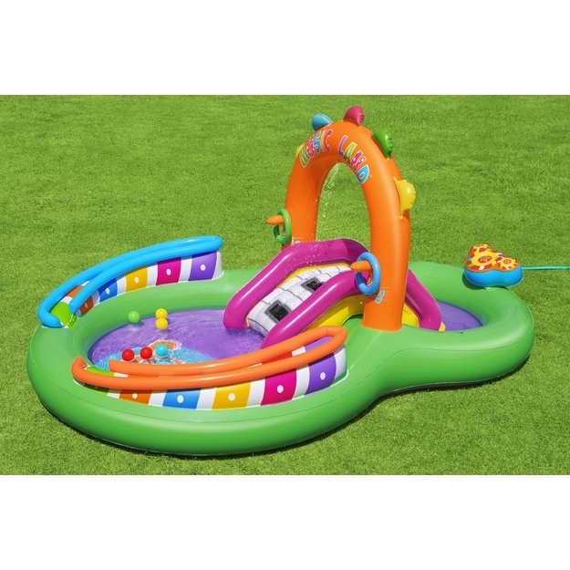  Bestway 53117 Muzyczny Plac Zabaw Dmuchany ze Zjeżdzalnią 295x190x137 cm 23