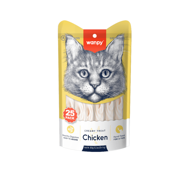 wanpy - Wanpy Cat 25 Pack Creamy Lickable Treat - Chicken 350g (25x14g) - 350g (25x14g) 1
