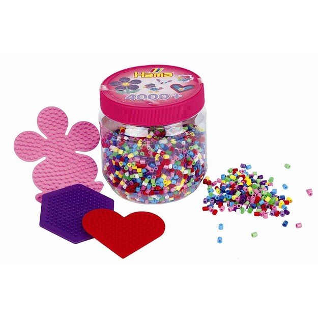 ​Hama - Beads - 4000 pcs. with 3 ass. pin plates (382051)
