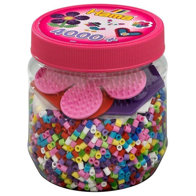 ​Hama - Beads - 4000 pcs. with 3 ass. pin plates (382051)