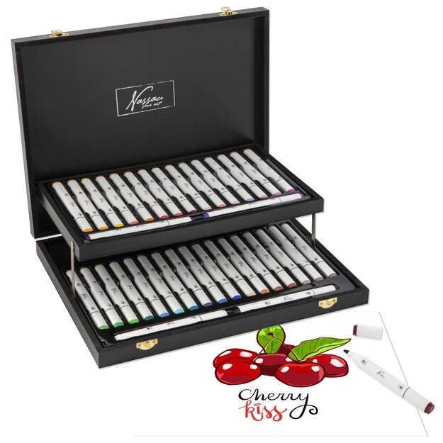 Nassau - Markers in wooden box (36 pcs) (AR0115/22GE)