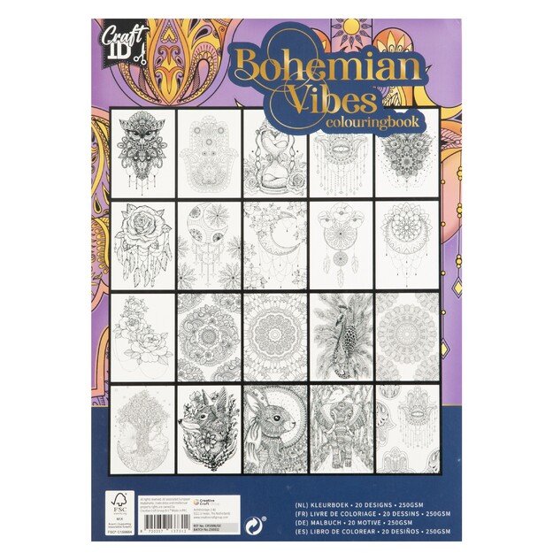 Craft Sensations - Colouring book A4 - Bohemian Vibes