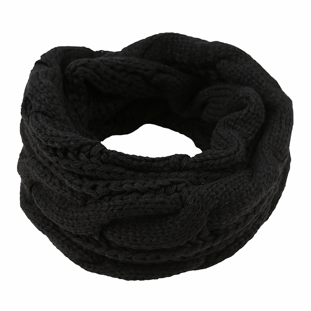 Sieviešu šalle ar cauruļveida šalli, silta, liela izmēra, ziemai, moderna, melna