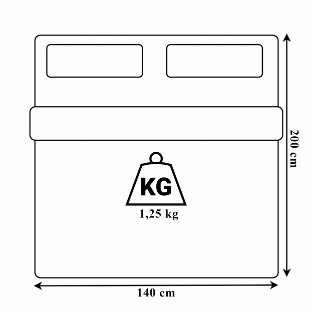 Visu gadu gaisīga, silta ziemas sega 140x200cm, balta