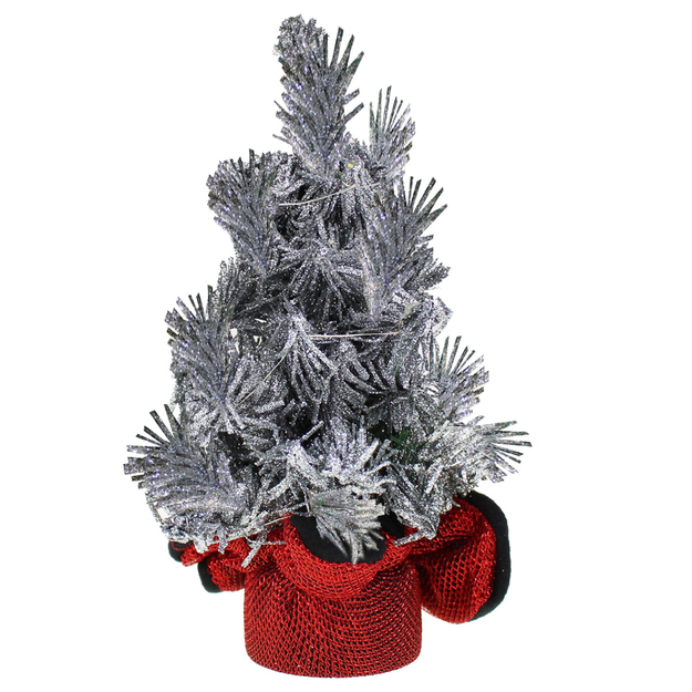 Ziemassvētku eglītes dekoratīvās LED lampiņas, mākslīgās, sudraba krāsas, 20 cm