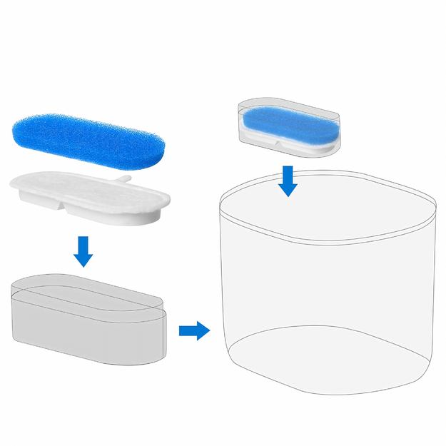 Rezerves filtru komplekts strūklakām, dzeramajām strūklakām, dzirdinātavām suņiem un kaķiem, 8 gab.