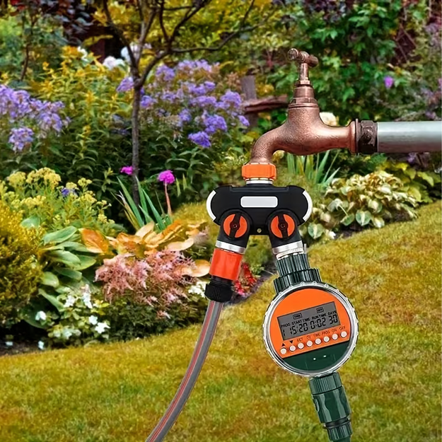 Divvirzienu dārza šļūtenes krāna šļūtenes savienotājs ar vārstiem