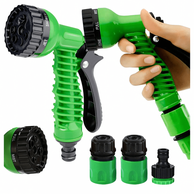 Reguleeritav vihmutipüstol aiavoolikule, 7 režiimi, 3 pistikut